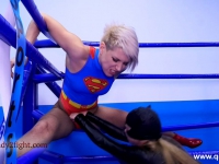 Slowly defeating Supergirl with belly pushes